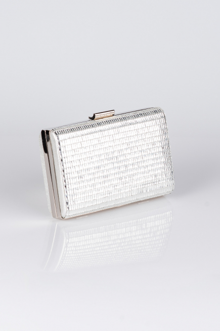 Kästchen-Tasche Verputz Silber V334