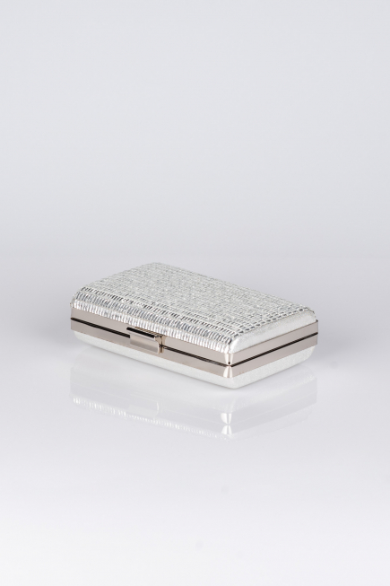 Kästchen-Tasche Verputz Silber V334