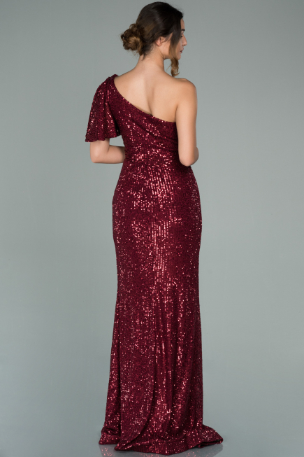 Abendkleid im Meerjungfrau-Stil Lang Weinrot ABU1891