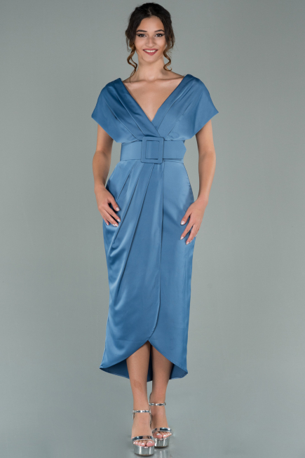 Partykleid Kurz Satin Indigo ABK1107
