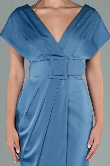 Partykleid Kurz Satin Indigo ABK1107