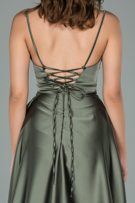 Abendkleid Lang Satin Khaki ABU1843