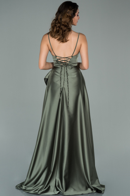 Abendkleid Lang Satin Khaki ABU1843