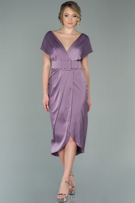 Lavendel Partykleid Satin Kurz ABK1107