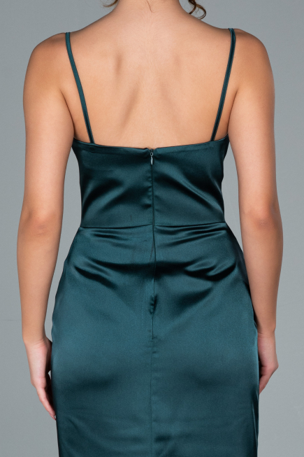 Abschlusskleid Lang Satin Smaragdgrün ABU1938