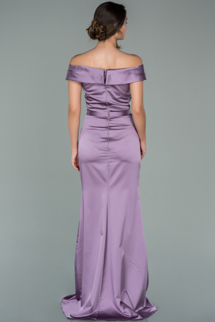 Abendkleid Lang Satin Lavendel ABU1943