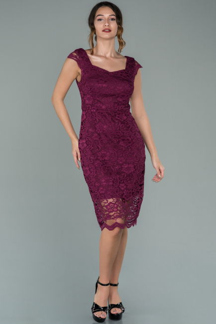 Partykleid Kurz Pflaume ABK010