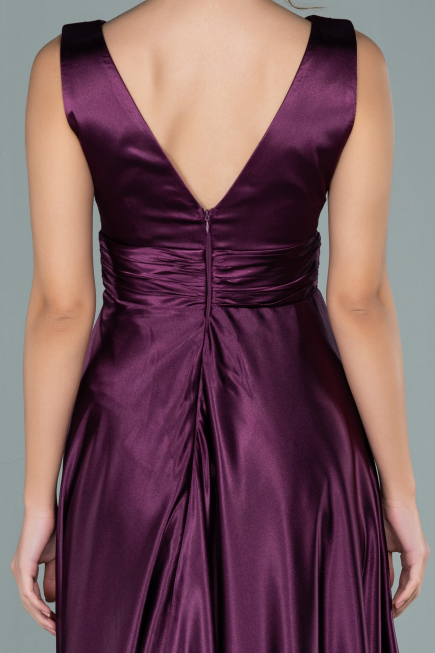 Abendkleid Lang Satin Pflaume ABU1737
