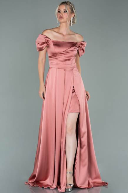 Zwiebelschale Abendkleid Satin Lang ABU1716