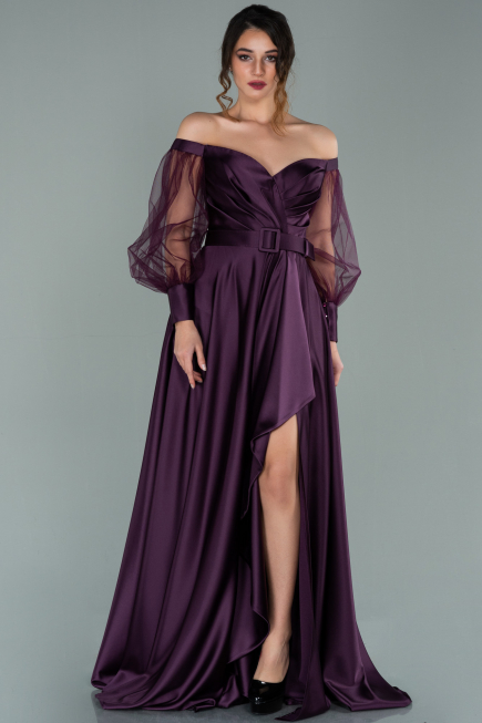 Abendkleid Lang Satin Violette ABU2025