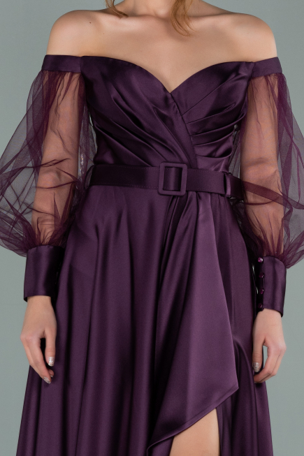 Abendkleid Lang Satin Violette ABU2025