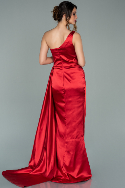 Abendkleid Lang Satin Rot ABU2028
