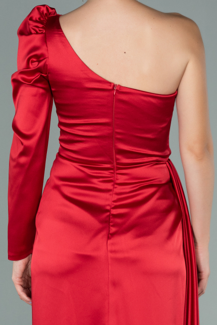 Abendkleid Lang Satin Rot ABU2038