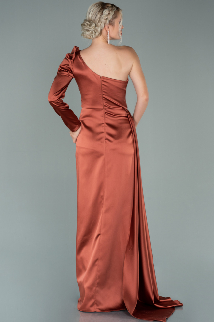Abendkleid Lang Satin Zimtfarben ABU2038