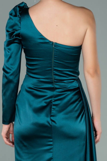 Abendkleid Lang Satin Smaragdgrün ABU2038