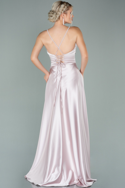 Puder Abendkleid Satin Lang ABU1843