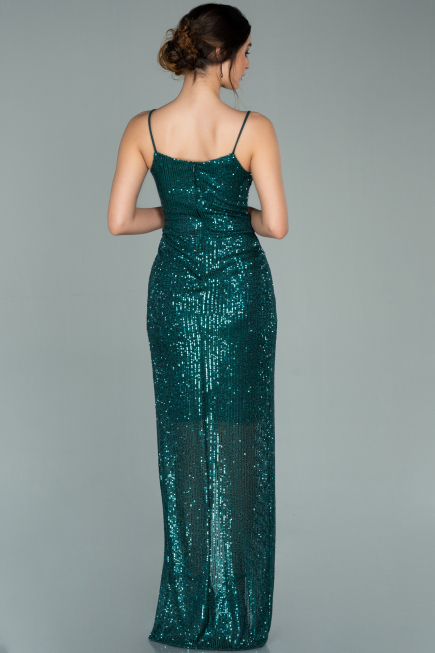 Smaragdgrün Abschlusskleid Schuppig Lang ABU1880