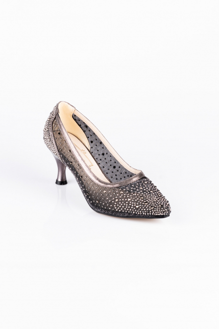 Platin Party-Schuhe Steinbesetzt MJ5314