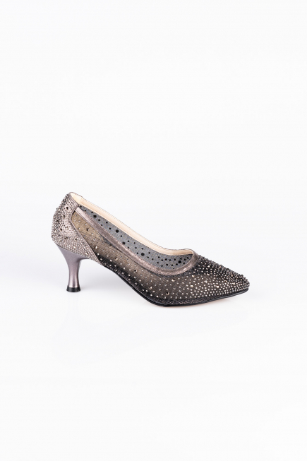 Platin Party-Schuhe Steinbesetzt MJ5314