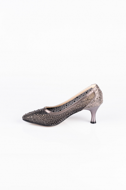 Platin Party-Schuhe Steinbesetzt MJ5314