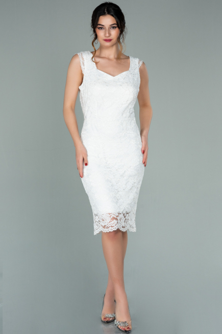 Partykleid Kurz Weiß ABK010