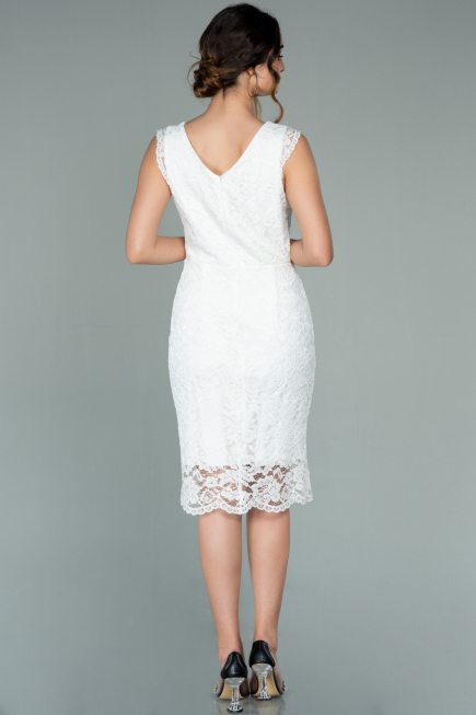 Partykleid Kurz Weiß ABK010