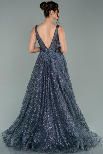 Abendkleid Lang Anthrazit ABU2131