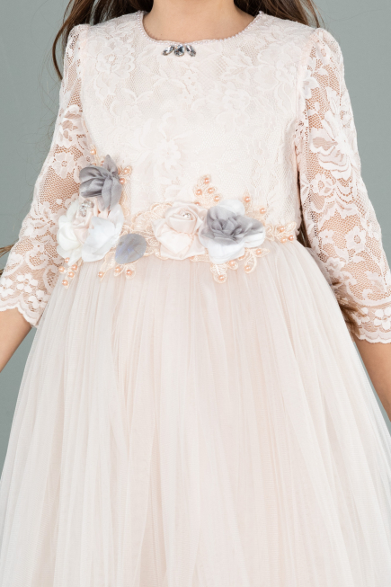 Abendkleid für Kinder Lang Lachs ABU1277