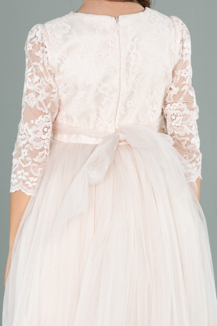 Abendkleid für Kinder Lang Lachs ABU1277