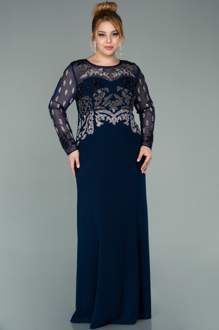 Abendkleid Lang Marineblau ABU2178