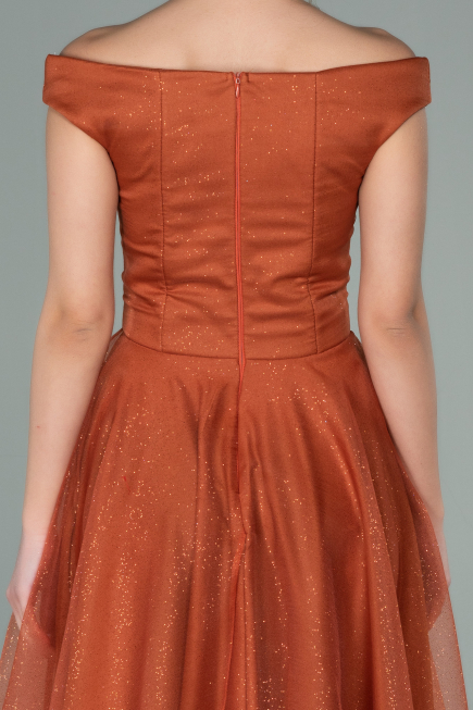 Abschlusskleid Midi Zimtfarben ABK1316