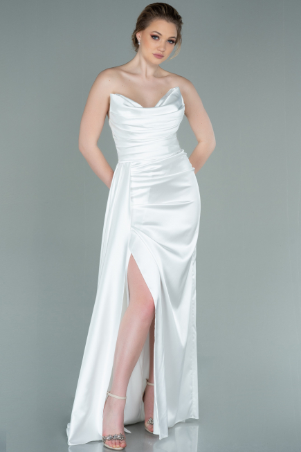 Abschlusskleid Lang Weiß ABU361