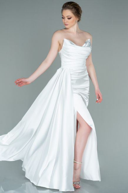 Abschlusskleid Lang Weiß ABU361