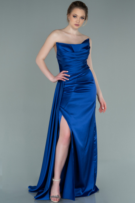 Azurblau Abschlusskleid Lang ABU361