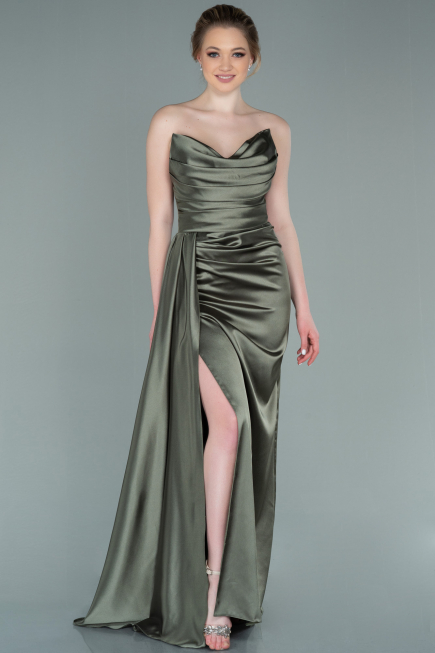 Öl Grün Abschlusskleid Lang ABU361