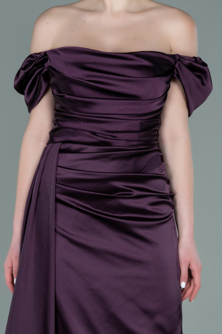 Violette Verlobungskleid Satin Lang ABU1606