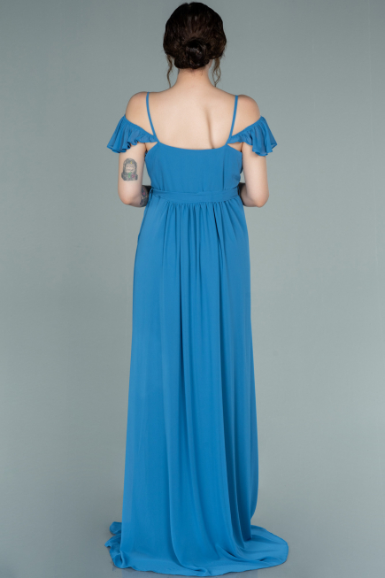 Indigo Abendkleid Für Schwangere Lang ABU756