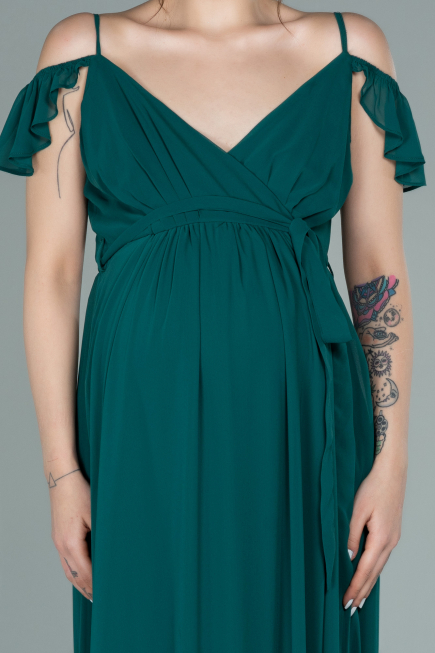 Smaragdgrün Abendkleid Für Schwangere Lang ABU756