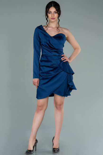 Partykleid Kurz Satin Marineblau ABK1309