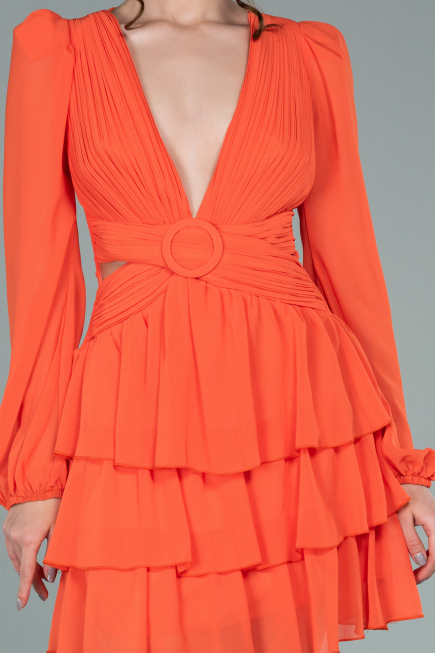Partykleid Mini Chiffon Orange ABK1366