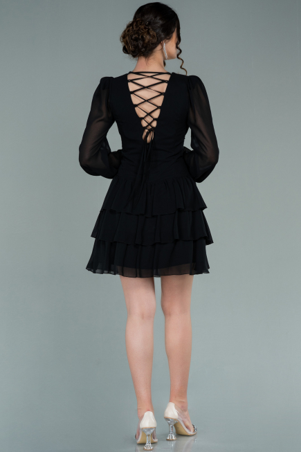 Partykleid Mini Chiffon Schwarz ABK1366