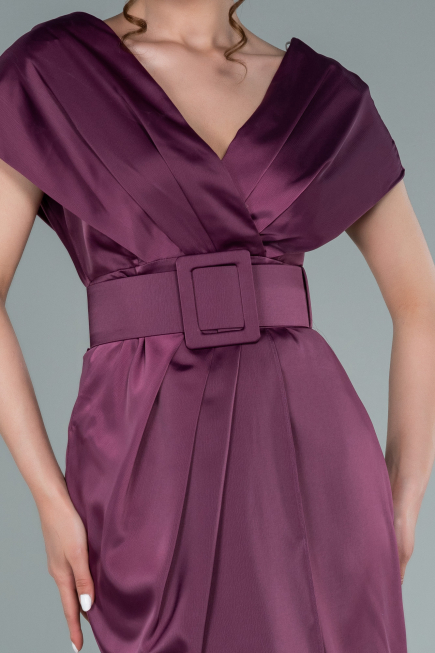 Pflaume Partykleid Satin Kurz ABK1107