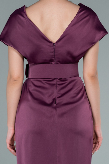 Pflaume Partykleid Satin Kurz ABK1107