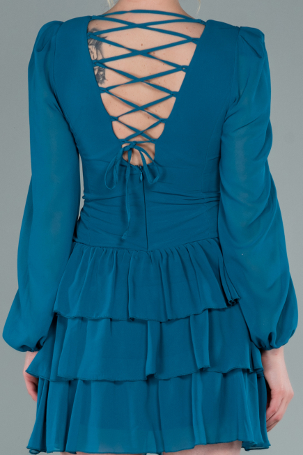 Petrolgrün Partykleid Chiffon Mini ABK1366