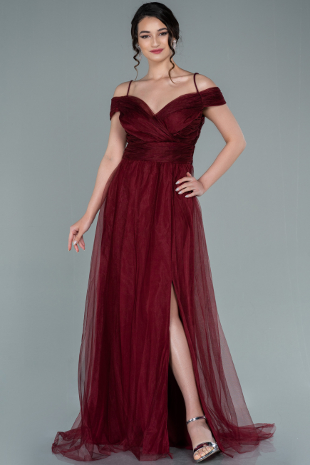 Abendkleid Lang Weinrot ABU2336