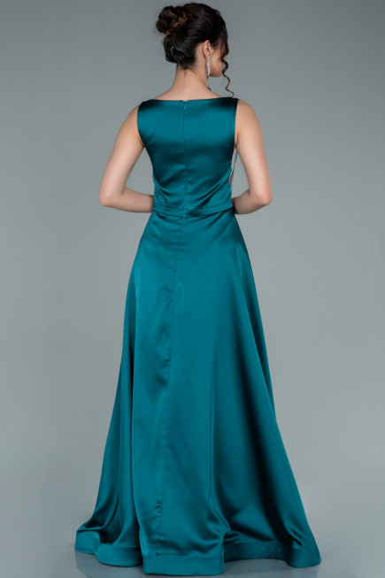 Abschlusskleid Lang Satin Smaragdgrün ABU2350