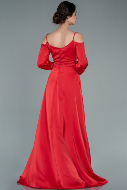Abendkleid Lang Satin Rot ABU2339