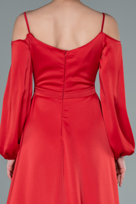 Abendkleid Lang Satin Rot ABU2339