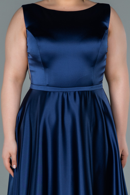 Abschlusskleid Lang Satin Marineblau ABU2350