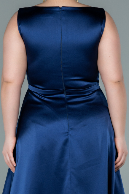 Abschlusskleid Lang Satin Marineblau ABU2350